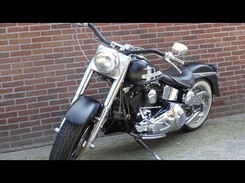 Harley-Davidson Fat Boy Chopper FLSTF '94 mat zwart